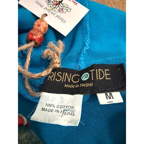 Rising Tide Womens M Colorful Patchwork Boho Hippie Full Zip Hooded Jacket NEW - Picture 6 of 7